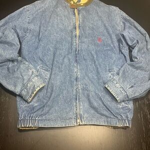 Nautica Men’s Blue Denim Jacket with Yellow Trim